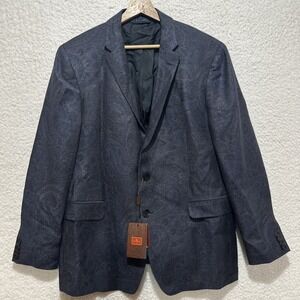 Etro Milano Men's Paisley Jacquard Wool Silk Single Breasted Blazer EU Sz 58 NWT